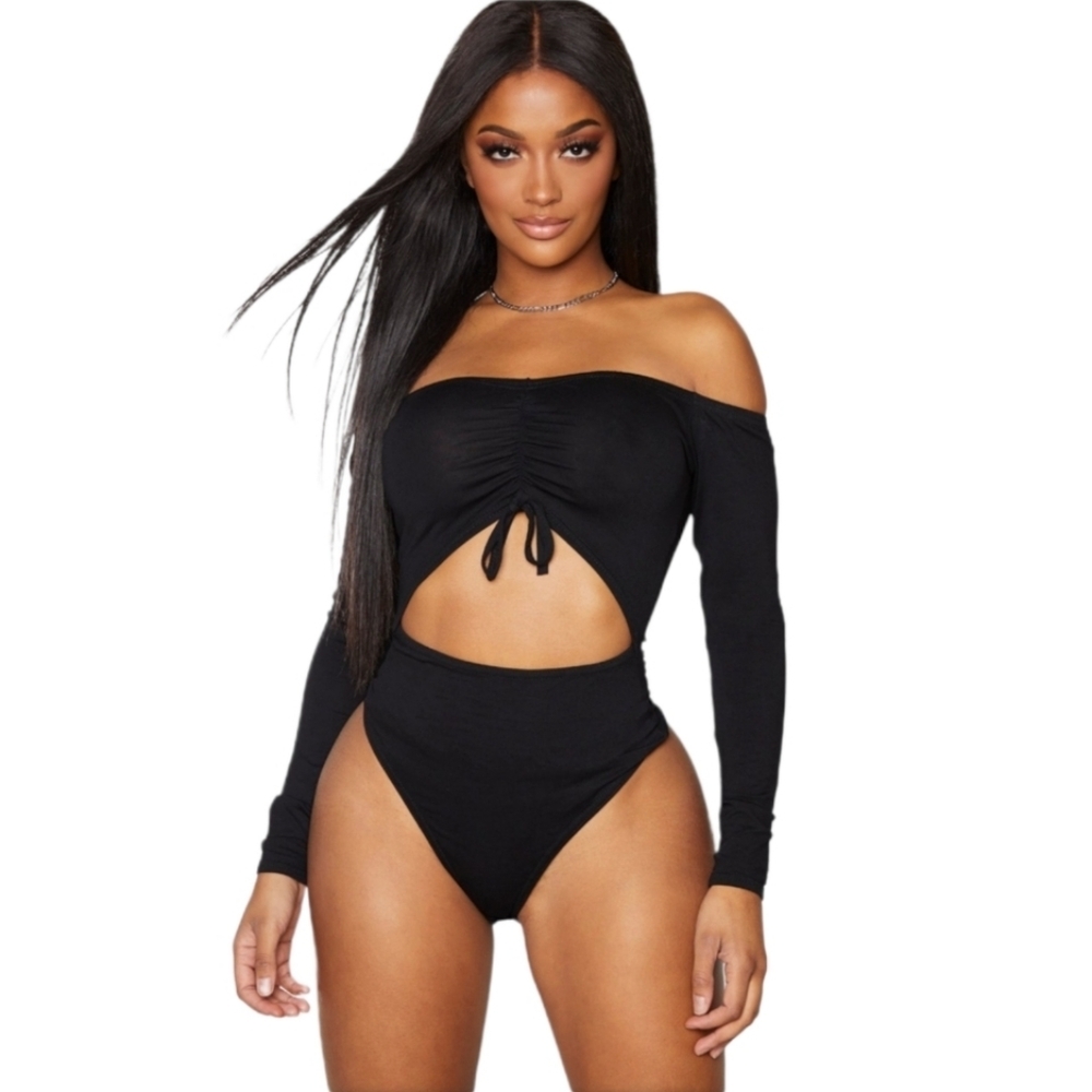Black Cutout (Front) Bodysuit From PLT